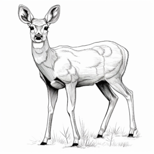 Detailed Black-tailed Mule Deer Coloring Pages for Adults 2