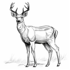 Detailed Black-tailed Mule Deer Coloring Pages for Adults 3