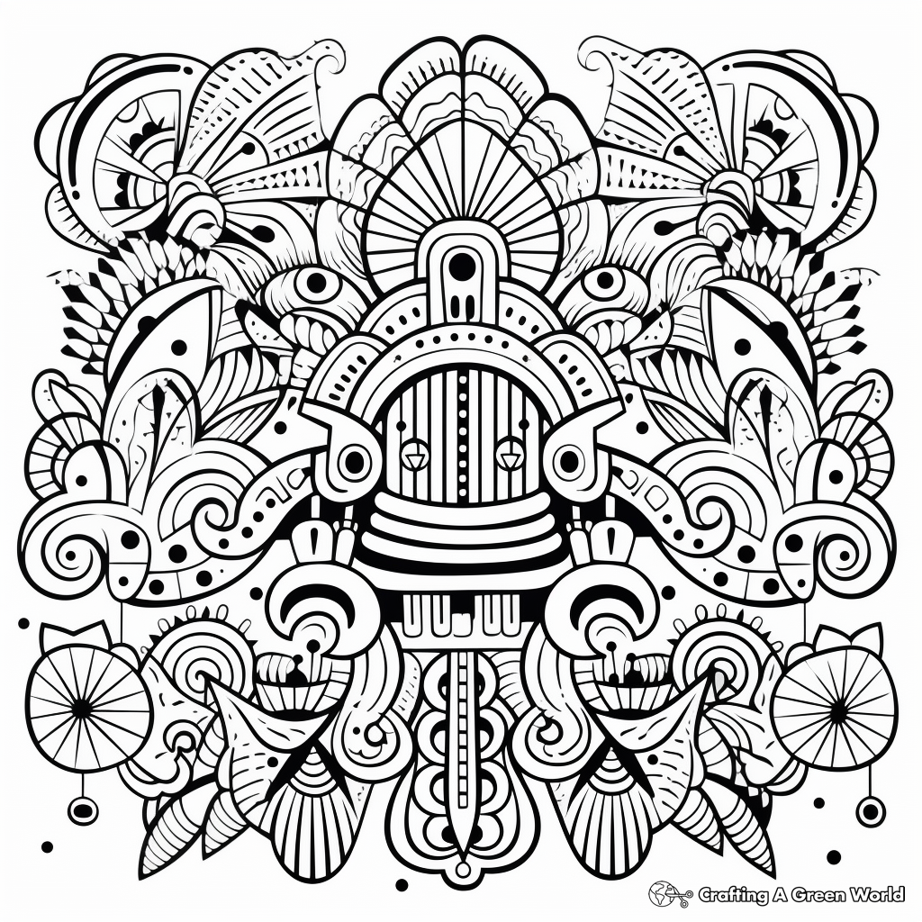 Detailed Bohemian Pattern Coloring Pages for Adults 4