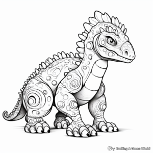 Detailed Bone Structure of Pachycephalosaurus Coloring Pages 1