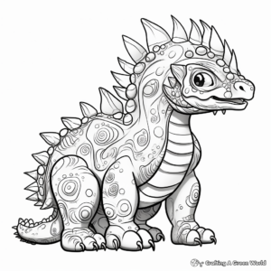 Detailed Bone Structure of Pachycephalosaurus Coloring Pages 4