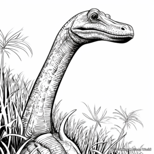 Detailed Brachiosaurus Coloring Pages for Adults 3