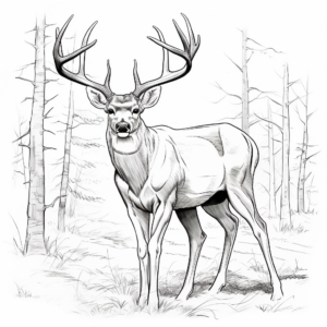 Detailed Buck for Adults Coloring Pages 2