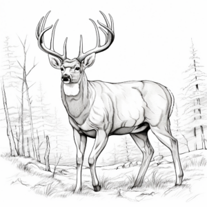 Detailed Buck for Adults Coloring Pages 3
