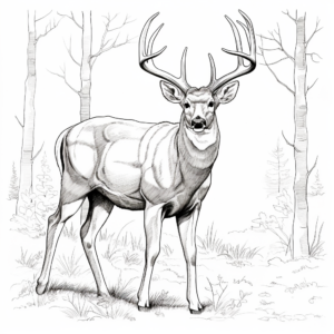 Detailed Buck for Adults Coloring Pages 4
