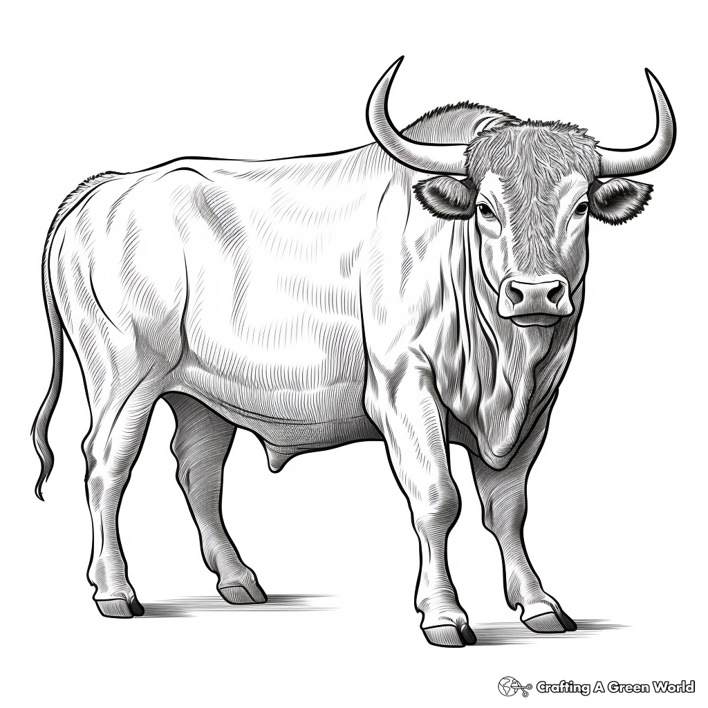 Detailed Buffalo Bull Coloring Pages 1