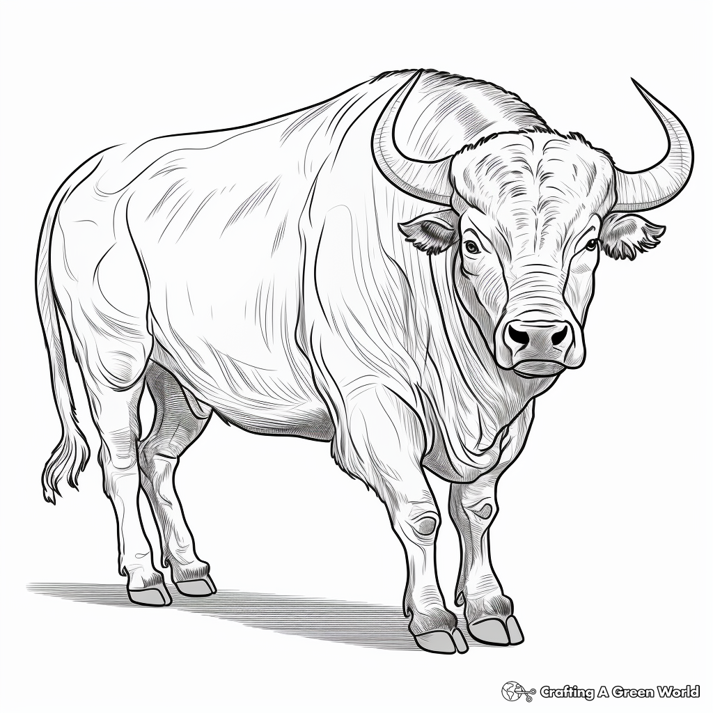Detailed Buffalo Bull Coloring Pages 2