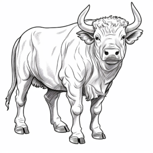 Detailed Buffalo Bull Coloring Pages 3
