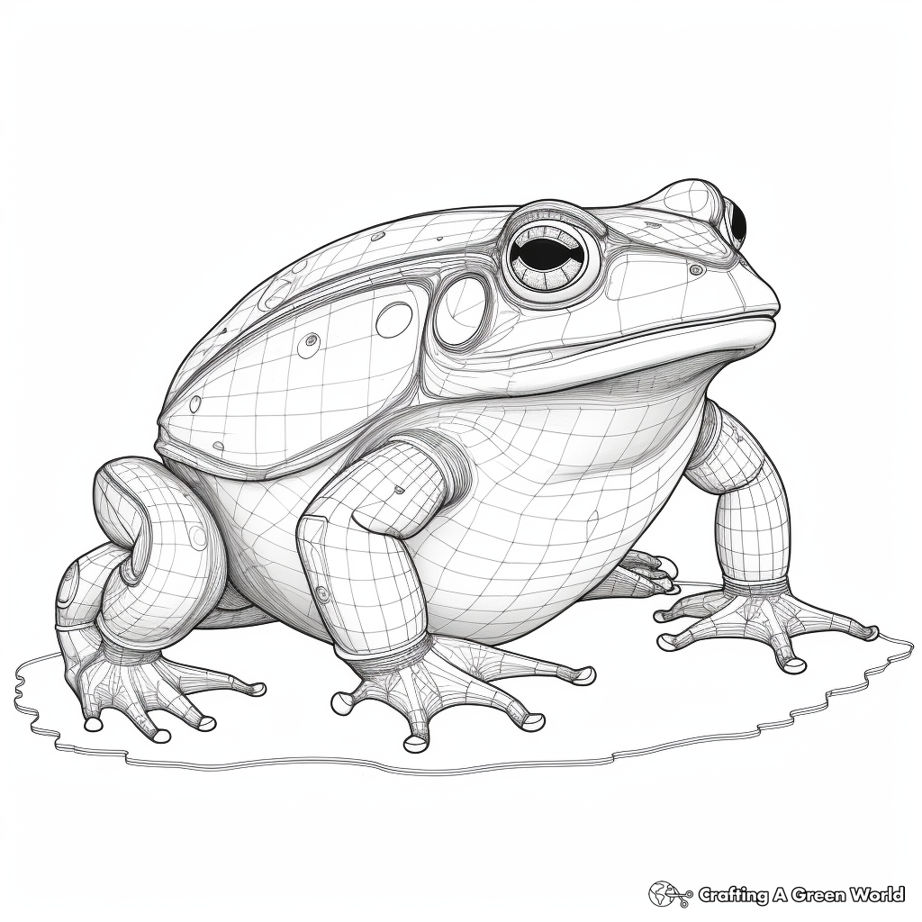 Detailed Bullfrog Anatomy Coloring Pages 1