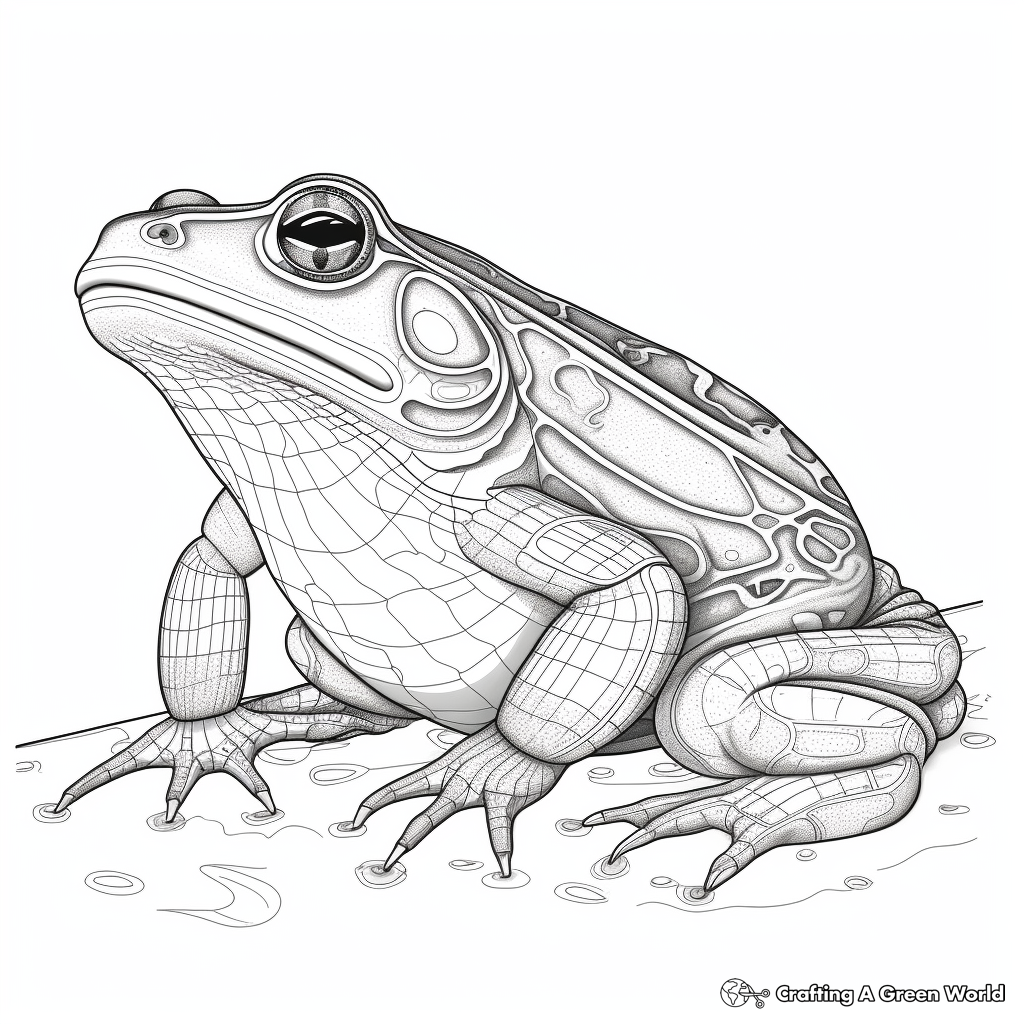 Detailed Bullfrog Anatomy Coloring Pages 3