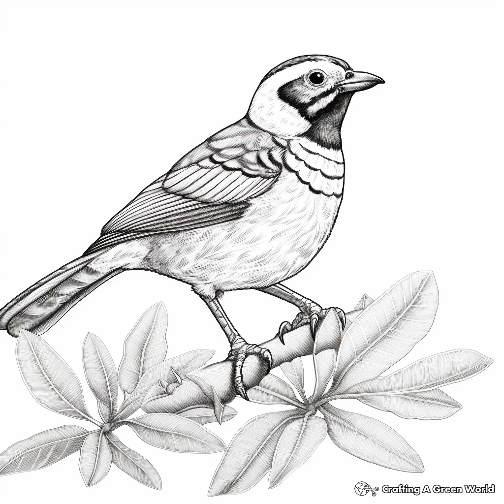 Detailed Cactus Wren Coloring Pages 3
