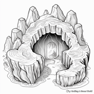 Detailed Calcite Geode Coloring Pages 1