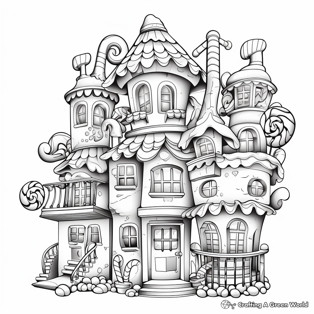 Detailed Candy Factory Coloring Pages 3