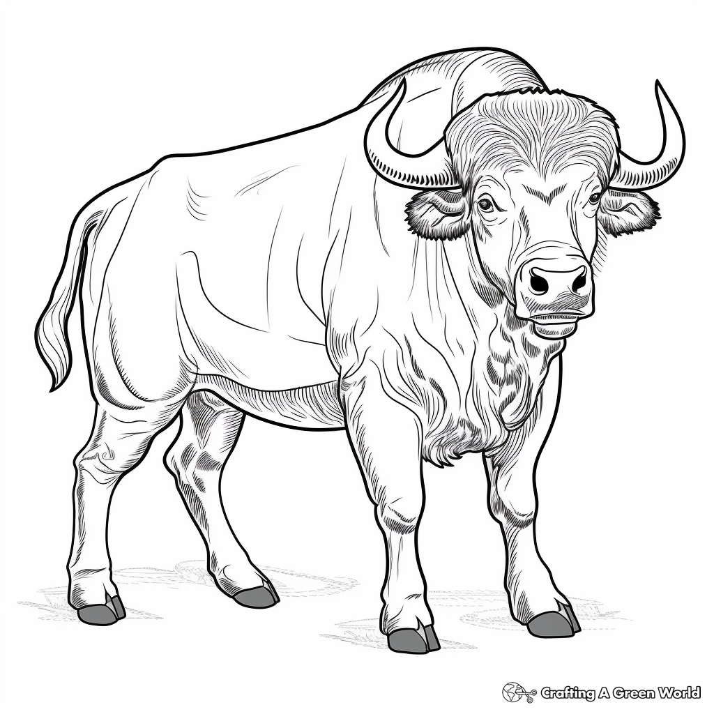 Detailed Cape Buffalo Coloring Pages 2