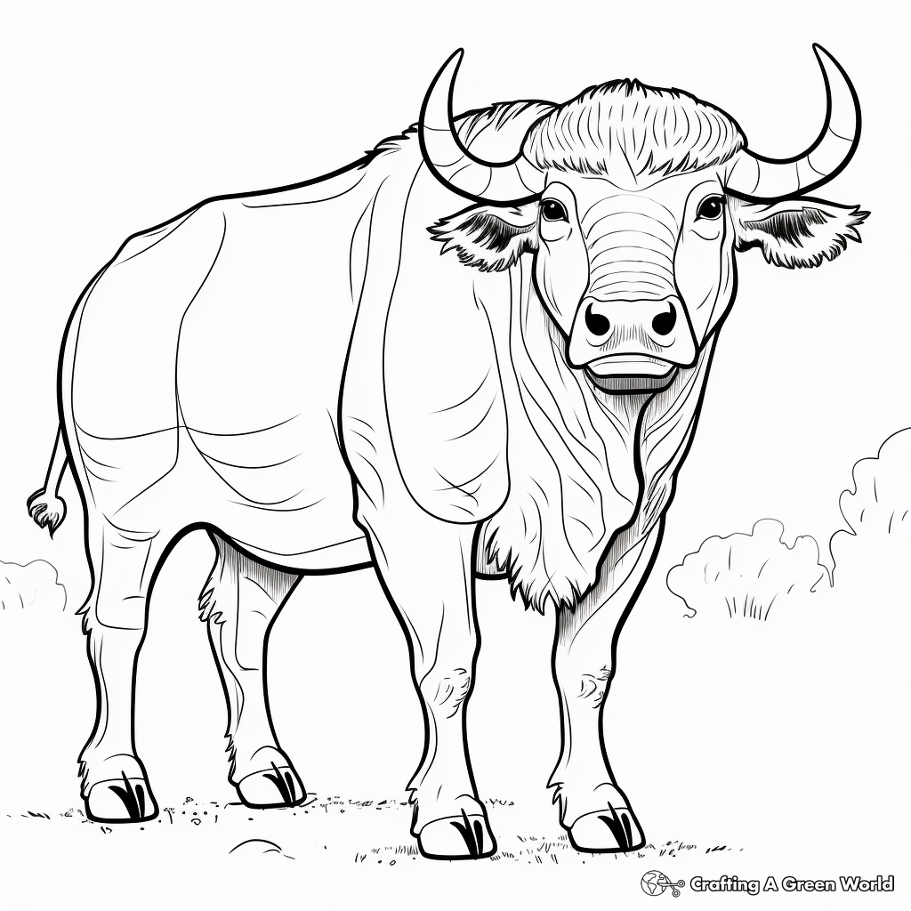 Detailed Cape Buffalo Coloring Pages 4
