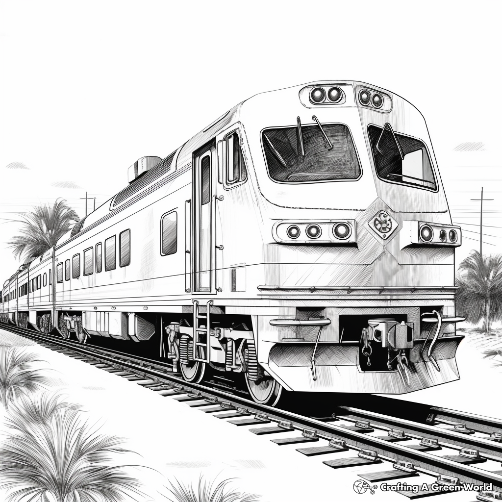 Detailed Cargo Train Coloring Pages 1