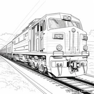 Detailed Cargo Train Coloring Pages 2