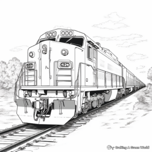 Detailed Cargo Train Coloring Pages 4