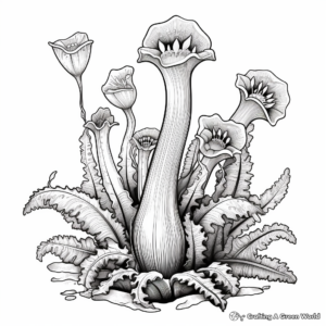 Detailed Carnivorous Plant Coloring Pages for Adults 2
