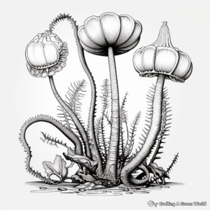 Detailed Carnivorous Plant Coloring Pages for Adults 4