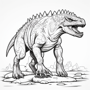 Detailed Carnotaurus Coloring Pages for Adults 1