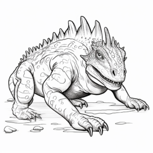 Detailed Carnotaurus Coloring Pages for Adults 3