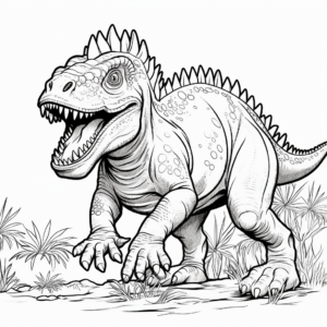 Detailed Carnotaurus Coloring Pages for Adults 4