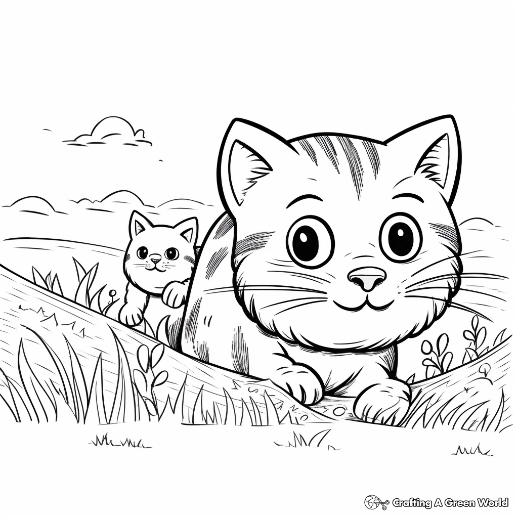 Detailed Cat and Mouse Chase Coloring Pages 2