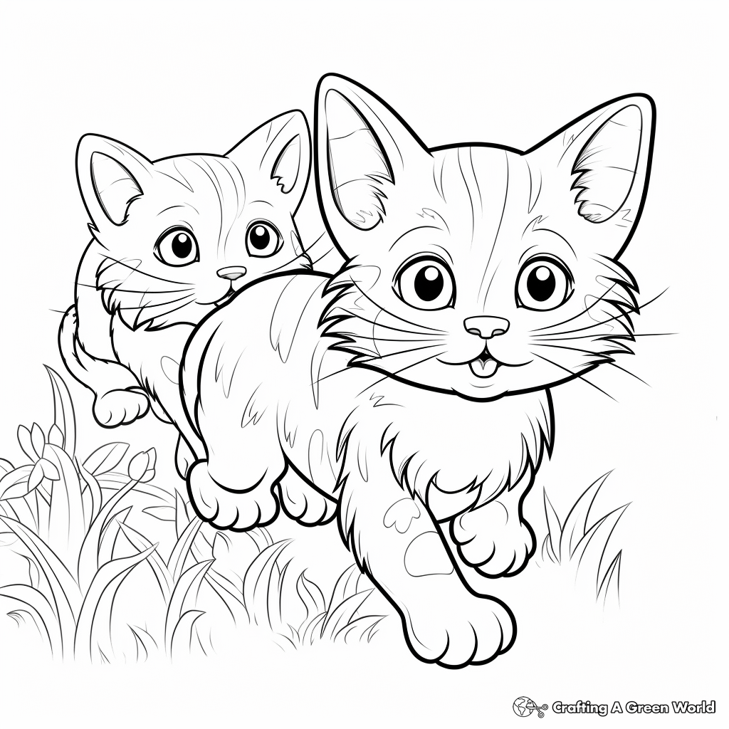 Detailed Cat and Mouse Chase Coloring Pages 3