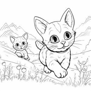 Detailed Cat and Mouse Chase Coloring Pages 4