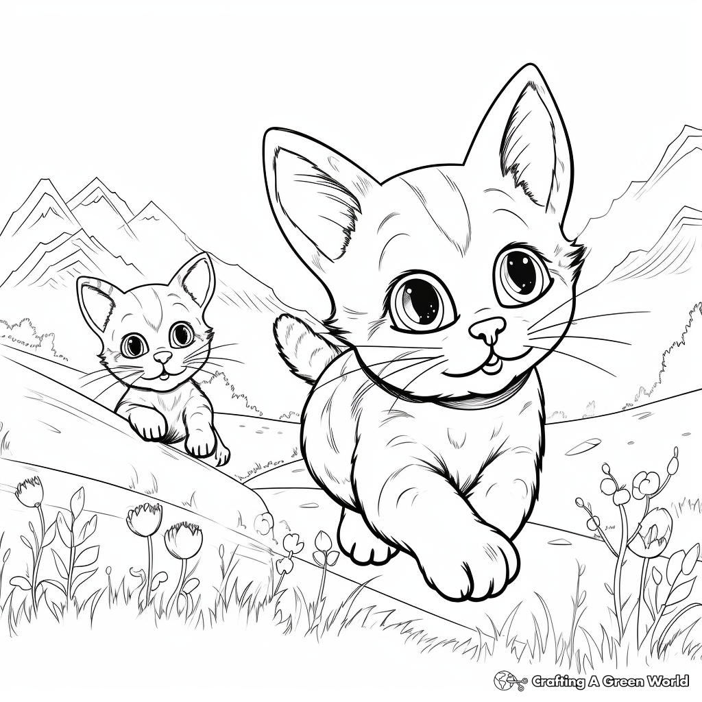Detailed Cat and Mouse Chase Coloring Pages 4