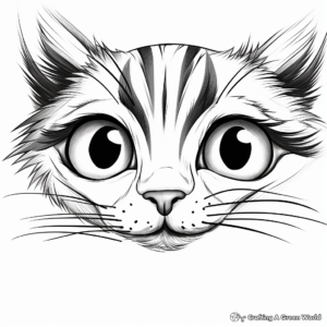 Detailed Cat Eye Coloring Pages for Adults 1