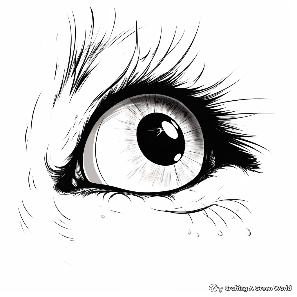 Detailed Cat Eye Coloring Pages for Adults 3