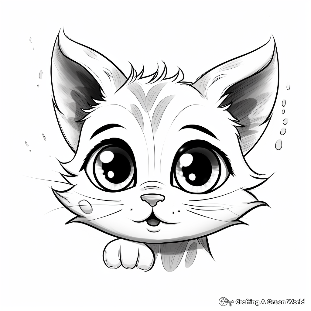 Detailed Cat Eye Coloring Pages for Adults 4