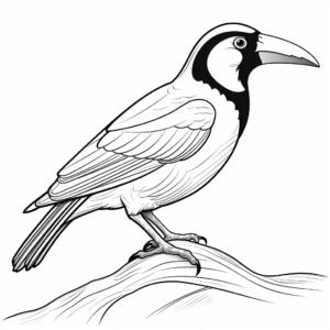 Detailed Channel-Billed Toucan Coloring Pages for Adults 1