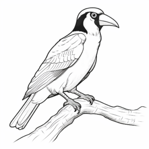 Detailed Channel-Billed Toucan Coloring Pages for Adults 3