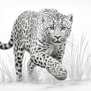 Detailed Cheetah in Motion Coloring Pages 2