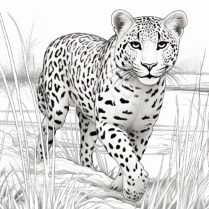 Detailed Cheetah Speed Adaptation Coloring Pages 2