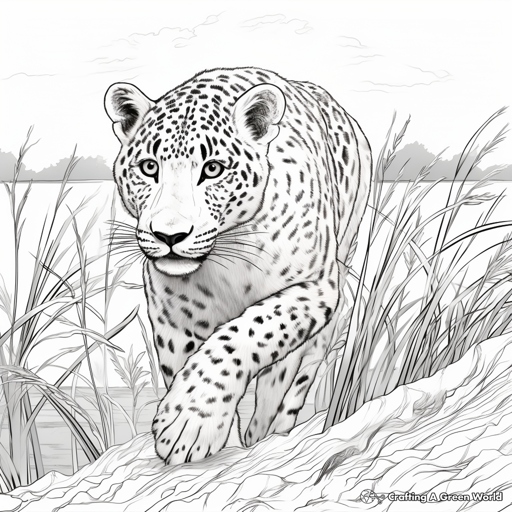 Detailed Cheetah Speed Adaptation Coloring Pages 4