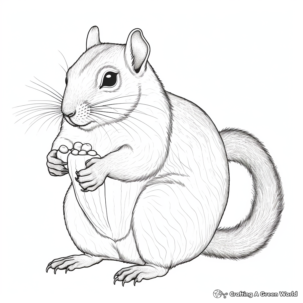 Detailed Chipmunk Anatomy Coloring Pages 4