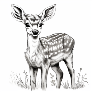 Detailed Chital or Spotted Deer Coloring Pages 3