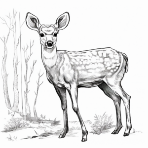 Detailed Chital or Spotted Deer Coloring Pages 4