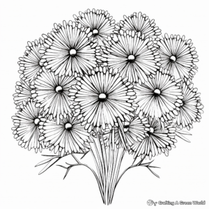 Detailed Chrysanthemum Fireworks Coloring Pages for Adults 1