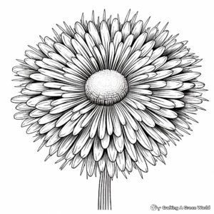 Detailed Chrysanthemum Fireworks Coloring Pages for Adults 3