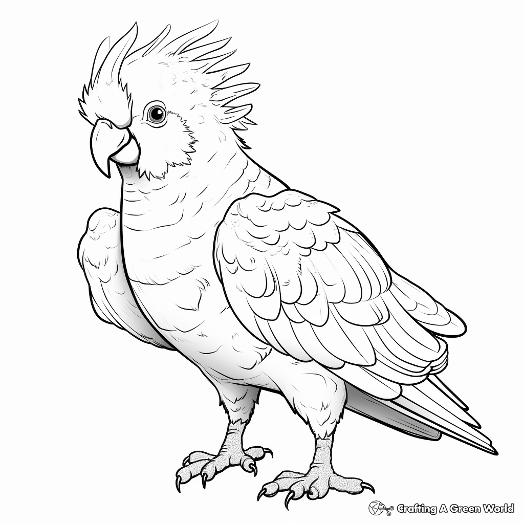 Detailed Cockatoo Parrot Coloring Pages for Adults 1