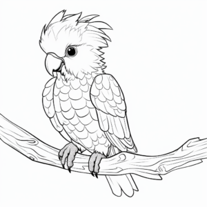 Detailed Cockatoo Parrot Coloring Pages for Adults 2