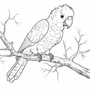 Detailed Cockatoo Parrot Coloring Pages for Adults 4
