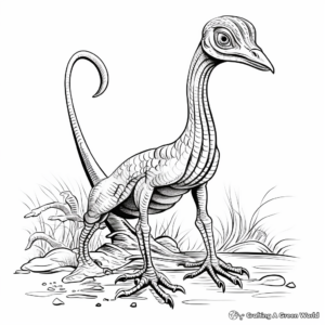 Detailed Compysognathus Dinosaur Coloring Pages 1