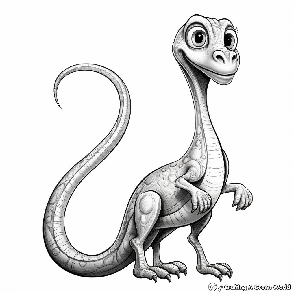 Detailed Compysognathus Dinosaur Coloring Pages 3