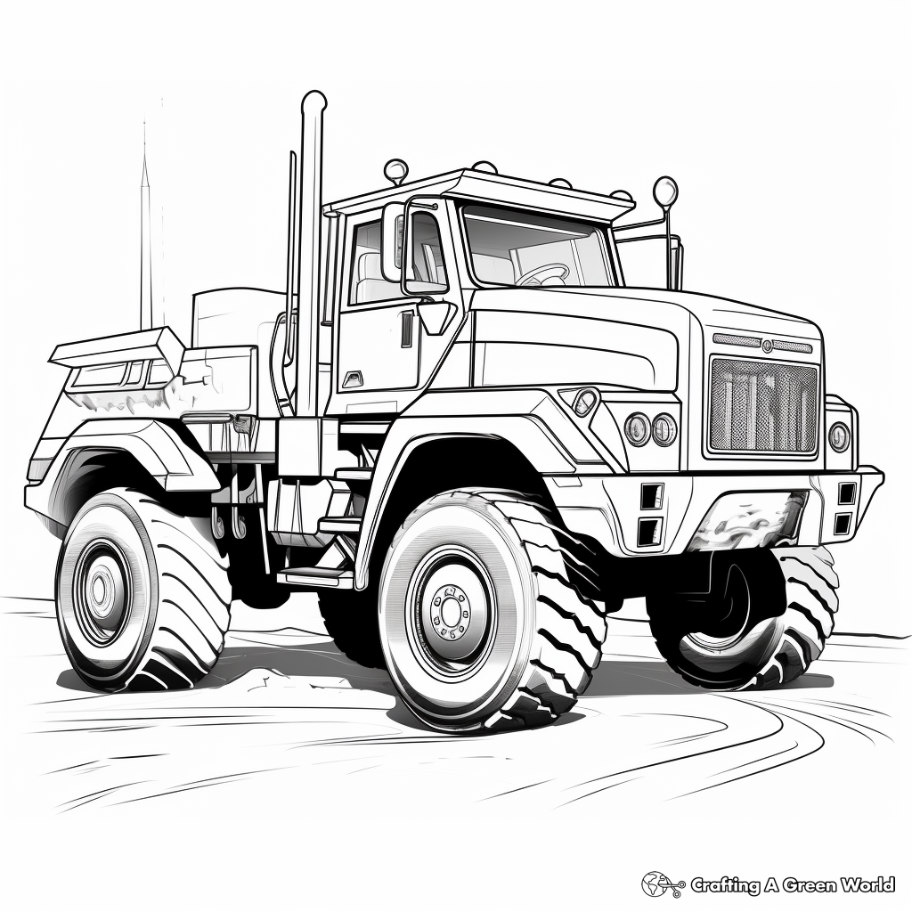Detailed Construction Vehicle Coloring Pages 1